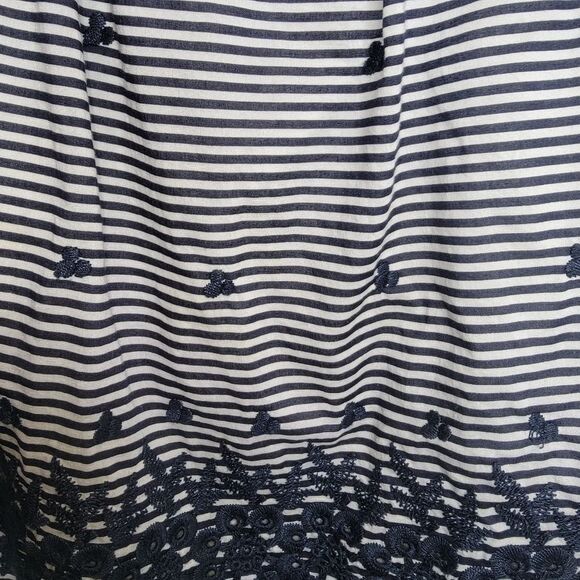 Kate Spade Blue Lawson Skirt A Line Floral Stripes Size 6 - Picture 3 of 9